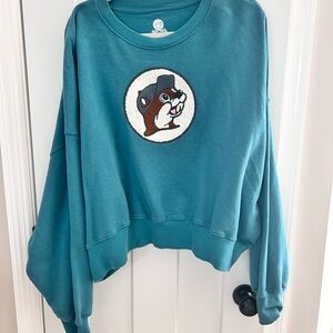 Teal Graphic Sweatshirt with the Buccees Beaver 🦫